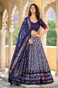 heavy flare navy blue lehenga