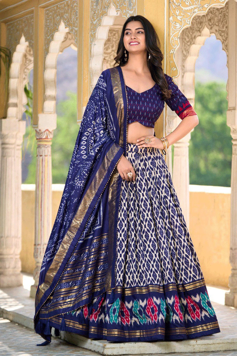 heavy flare navy blue lehenga