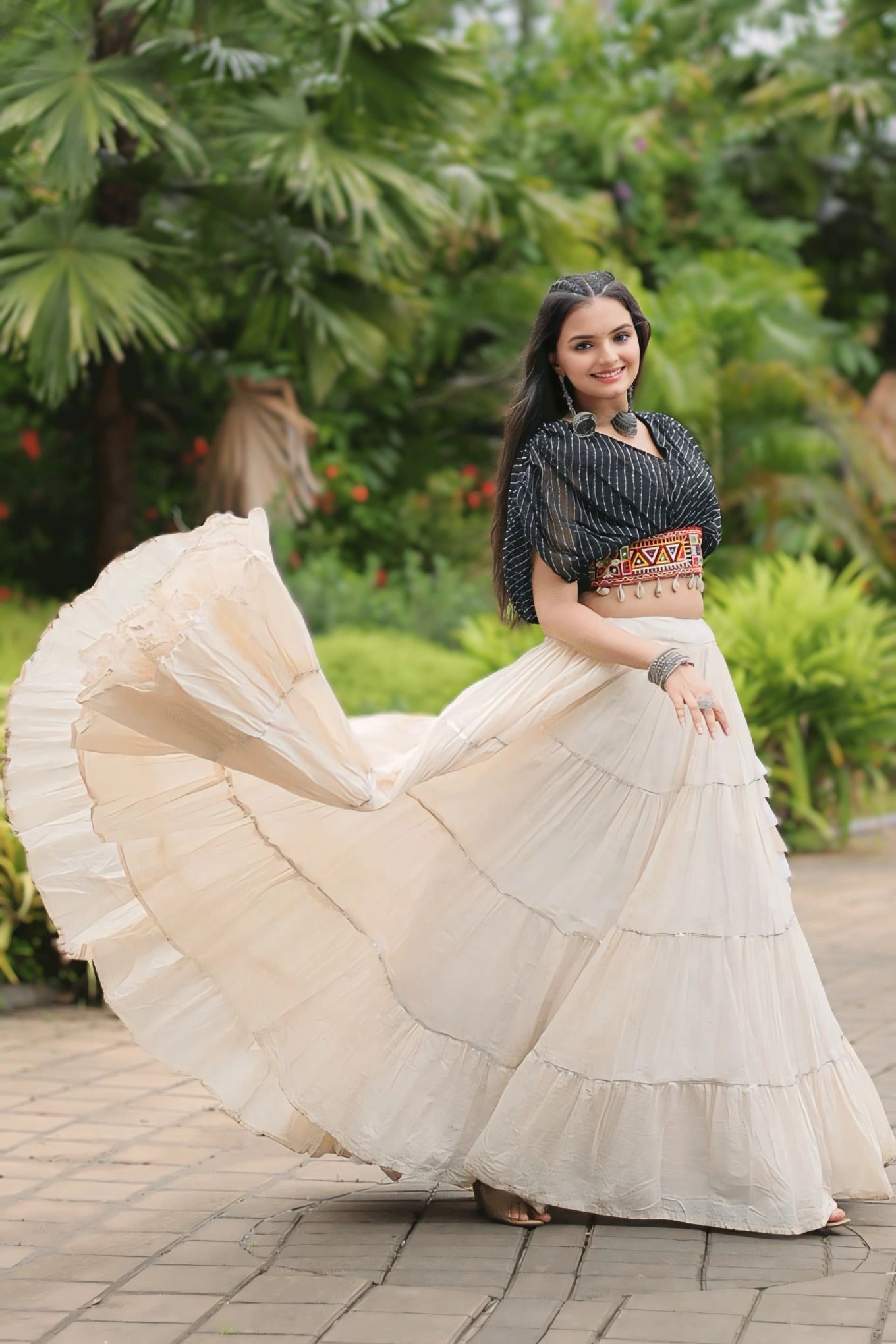 Heavy Flared Cotton Lehenga Choli For Navratri Special