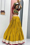 heavy flare yellow lehenga for navratri