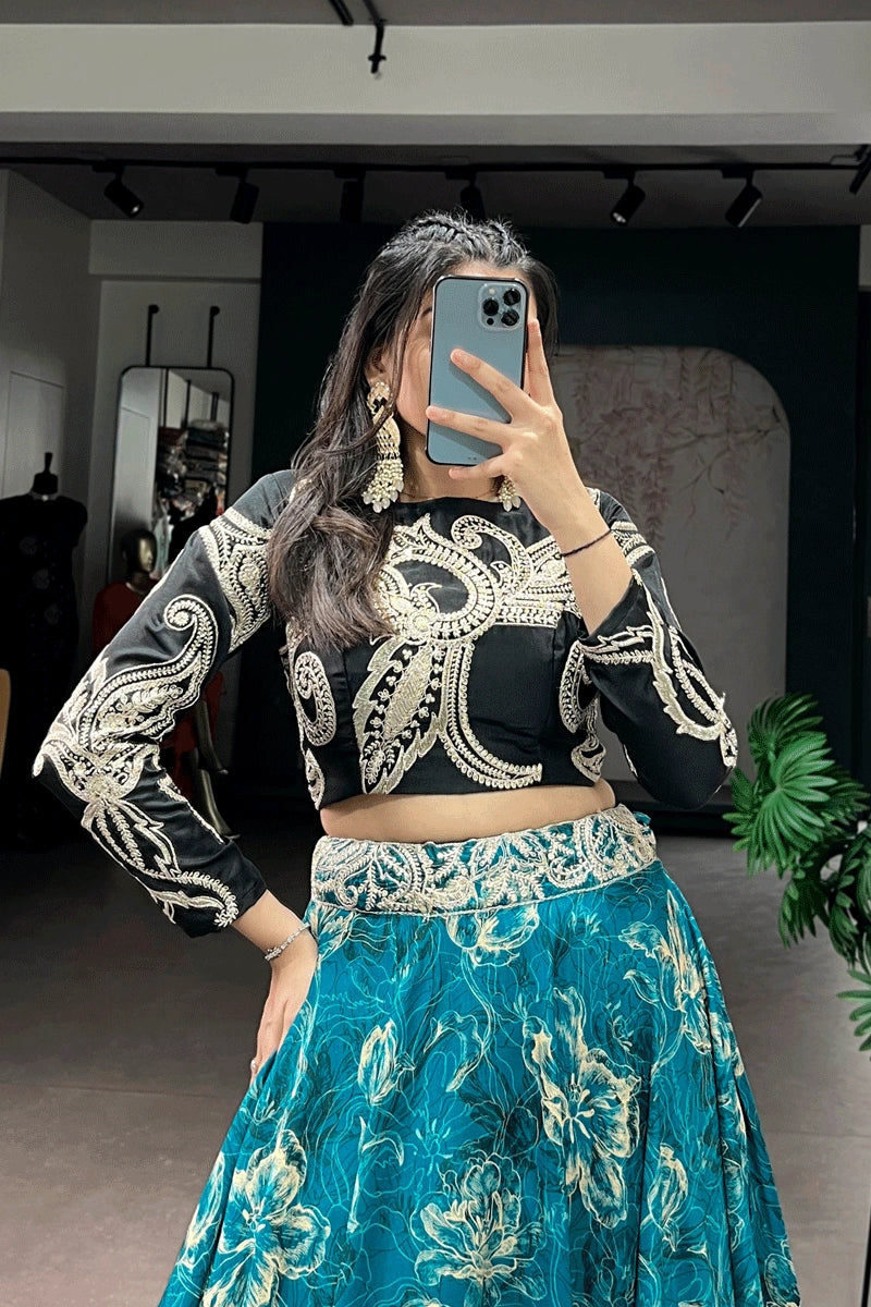 heavy sequence embroidery lehenga