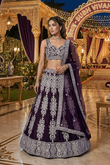 heavy sequin reception lehenga