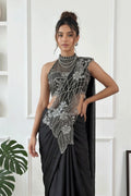 instant wear black saree