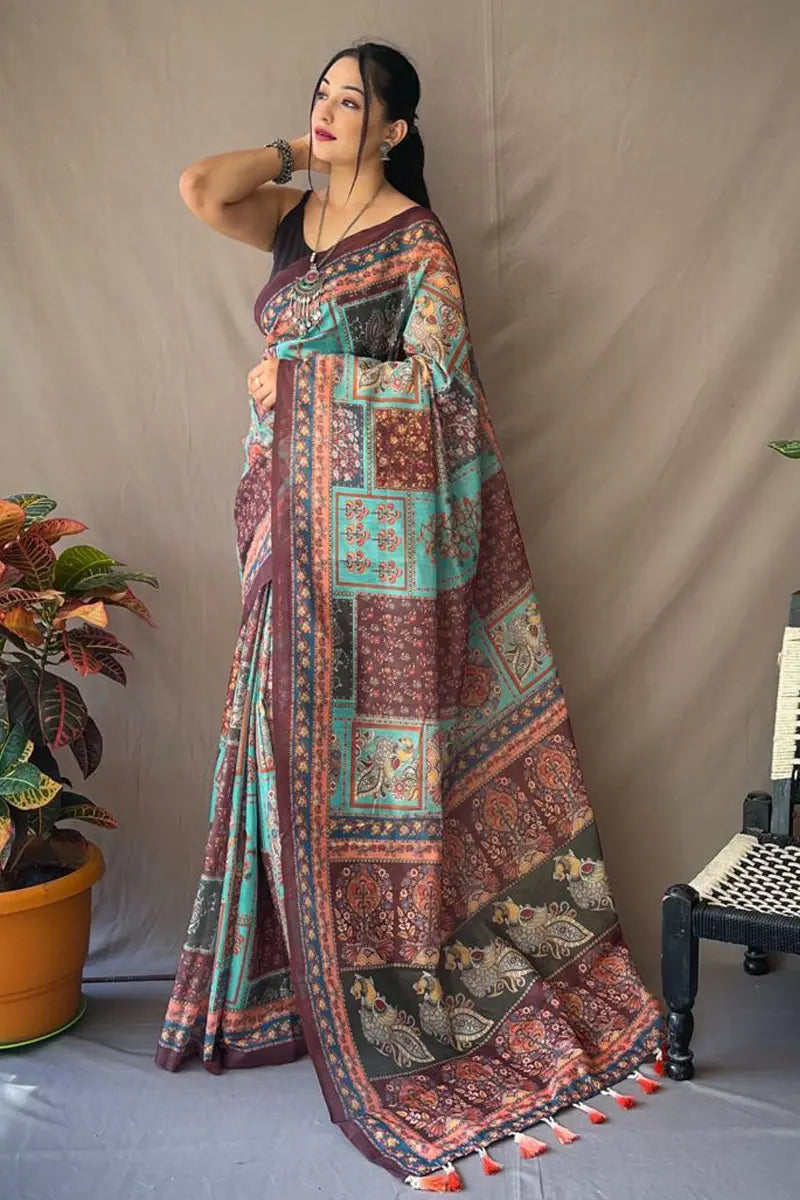 kalamkari print saree