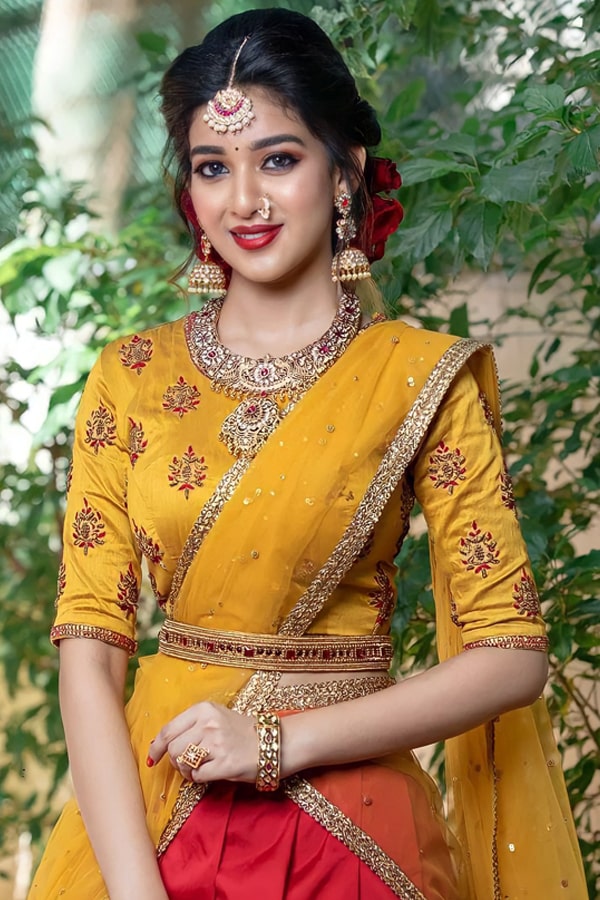 Kanchi pattu half sarees with price Latest - Anaya Designer Studio