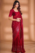 karwa chauth special red saree