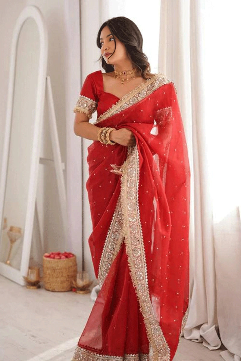 karwa chauth satin silk saree