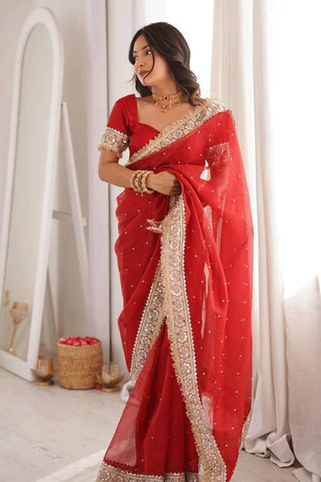 karwa chauth satin silk saree
