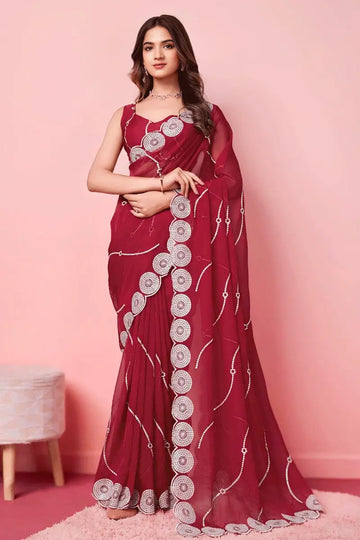 karwa chauth red saree