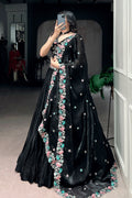 latest black lehenga style