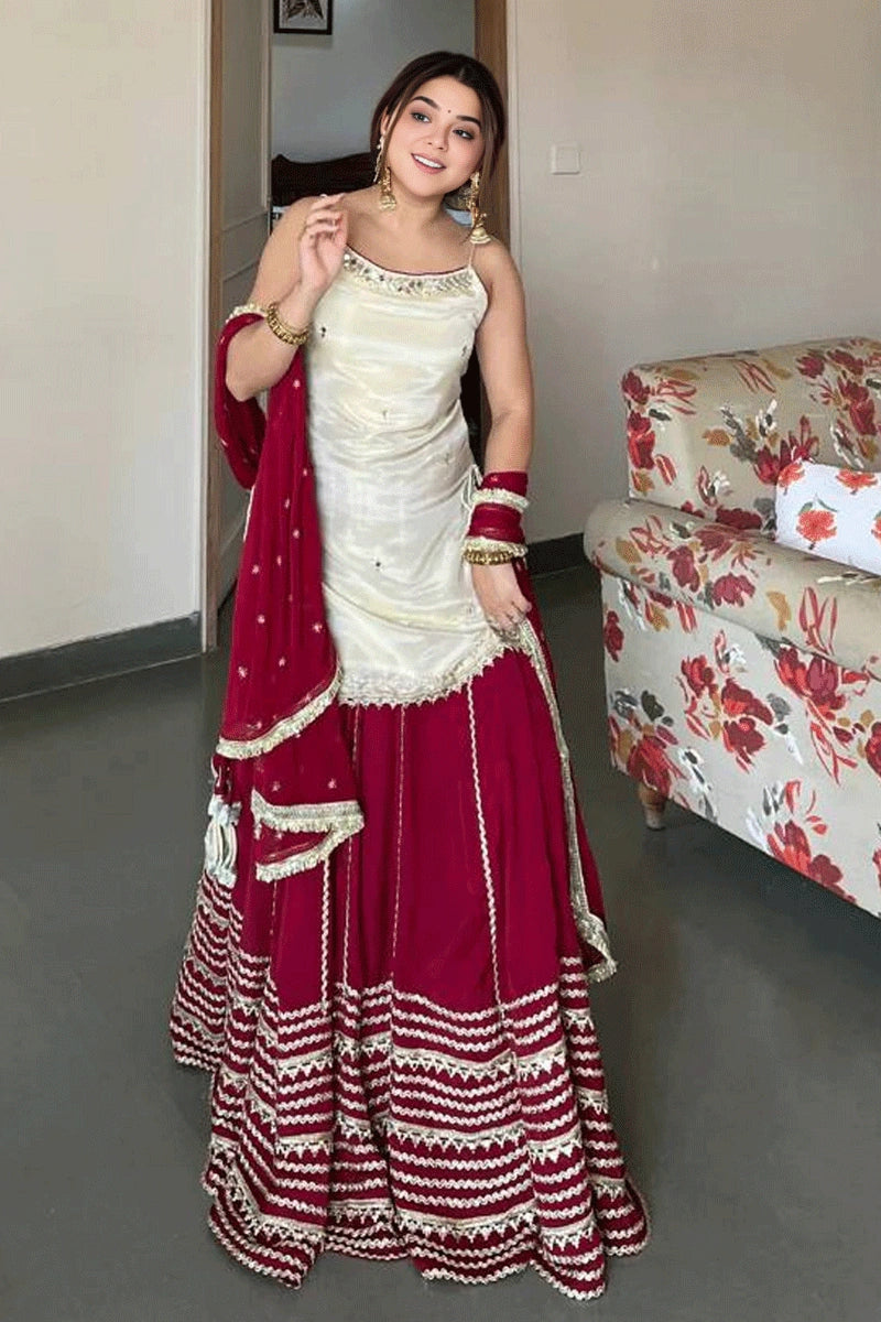 latest mirror work lehenga