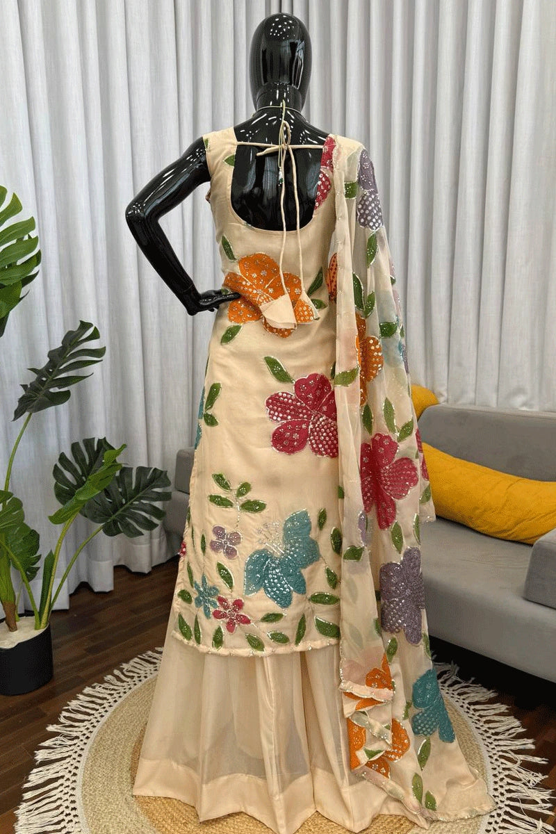 latest organza plazo design