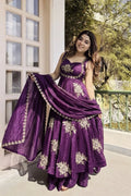 latest purple anarkali dress