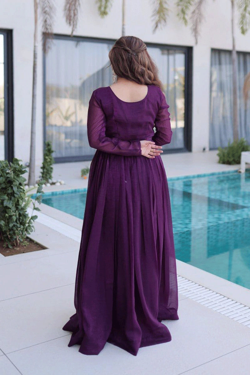 latest purple gown design