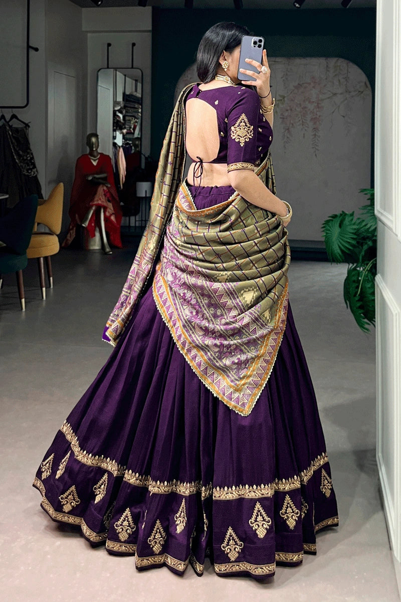 latest purple lehenga style