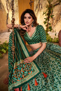 latest tasar silk lehenga for pooja