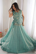 lehenga choli with koti for girls