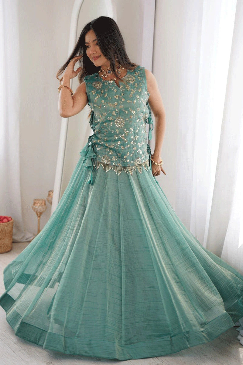 lehenga choli with koti for girls