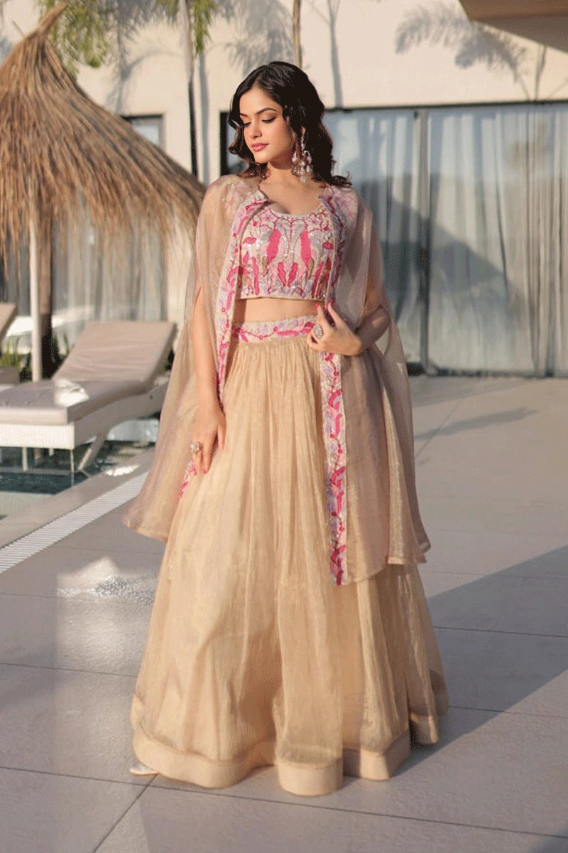 lehenga choli with shrug for DJ night