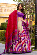 leheriya print lehenga