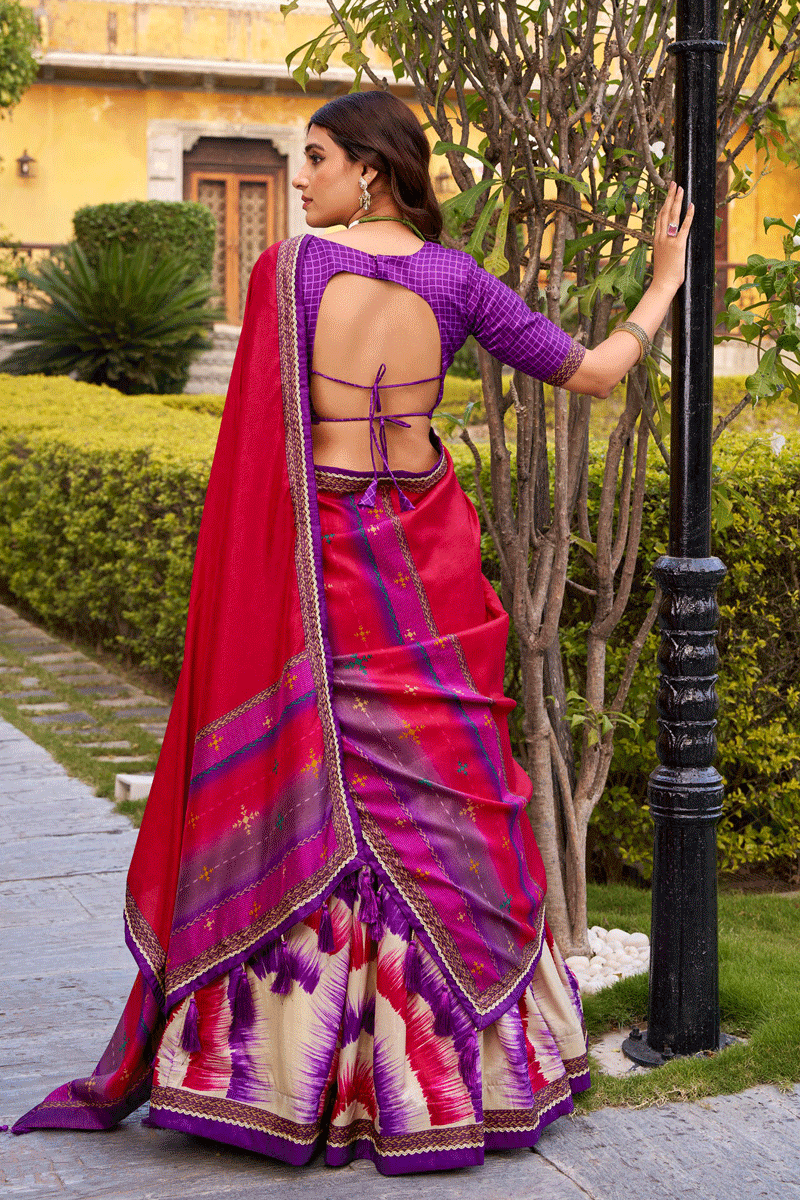 leheriya print lehenga for wedding function 