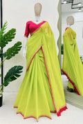 light green colour wedding saree 