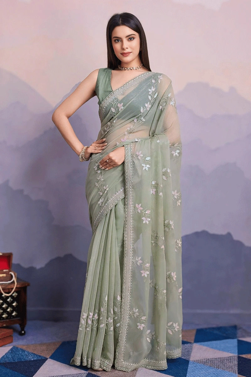 light purple saree for party wear