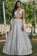 light grey lehenga choli for wedding