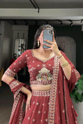 light maroon lehenga choli for bridal 