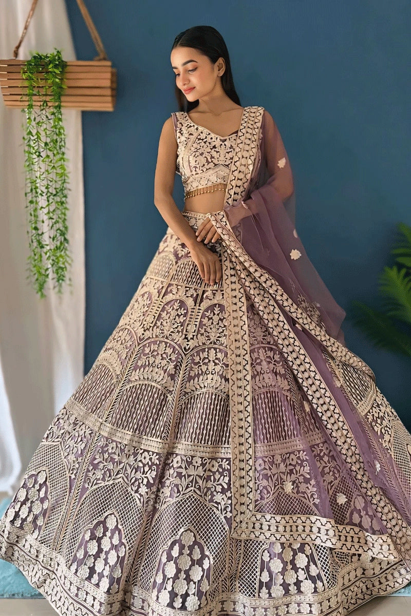 light purple colour lehenga