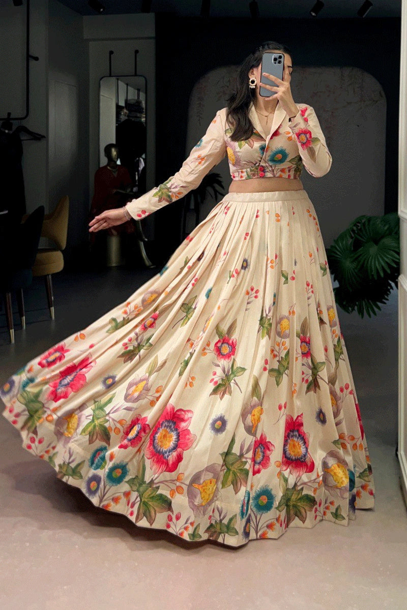 ready to wear floral lehenga choli