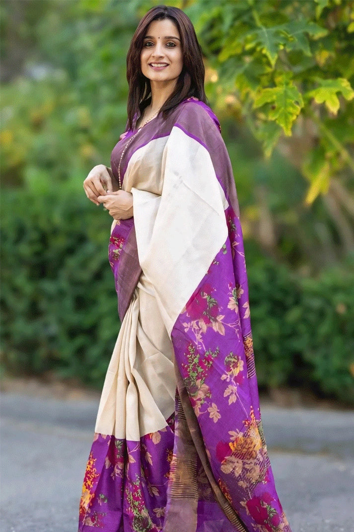 linen purple saree for diwali