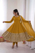 long anarkali dress for haldi function