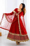 long anarkali gown with dupatta
