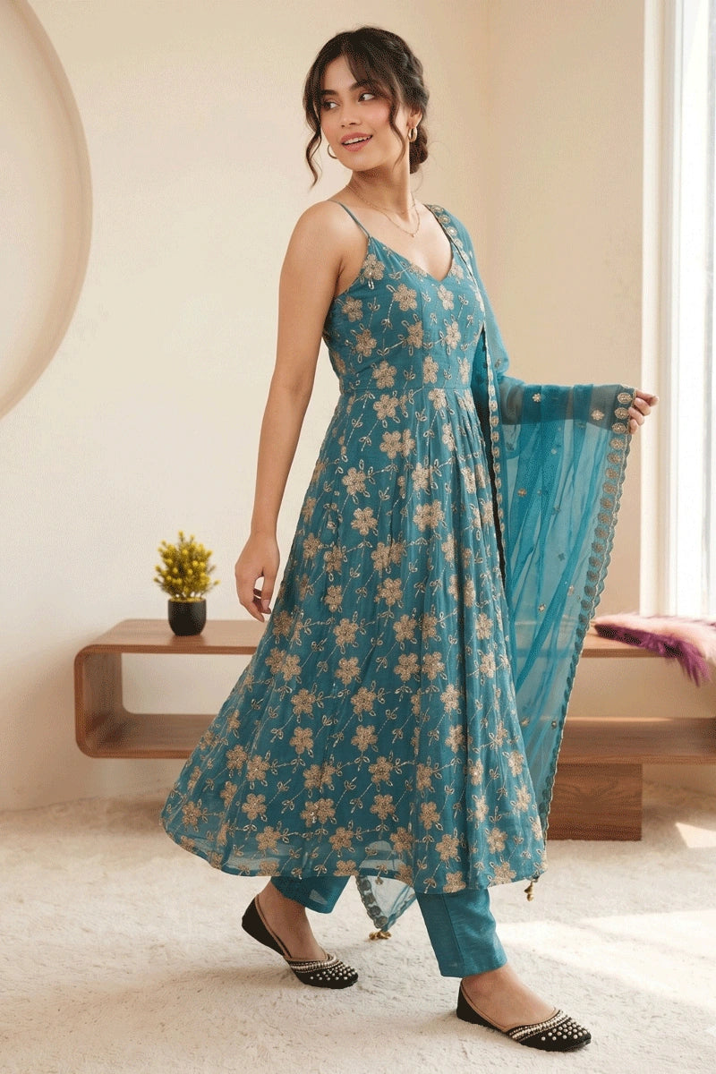 long anarkali suit for gen z girl
