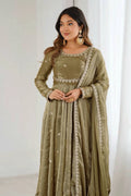 long anarkali suit for mehendi function