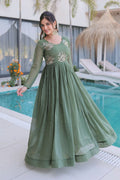 long sleeve evening gown