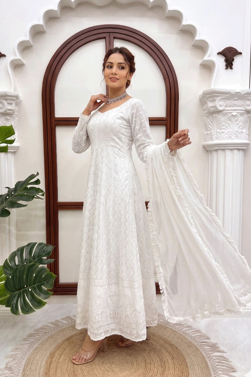 designer long sleeves anarkali dress