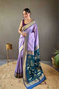 lovender colour silk saree for wedding 