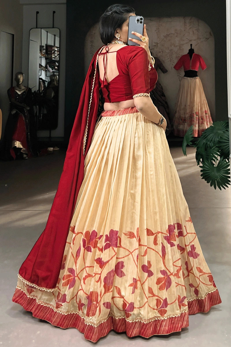 maroon color half saree