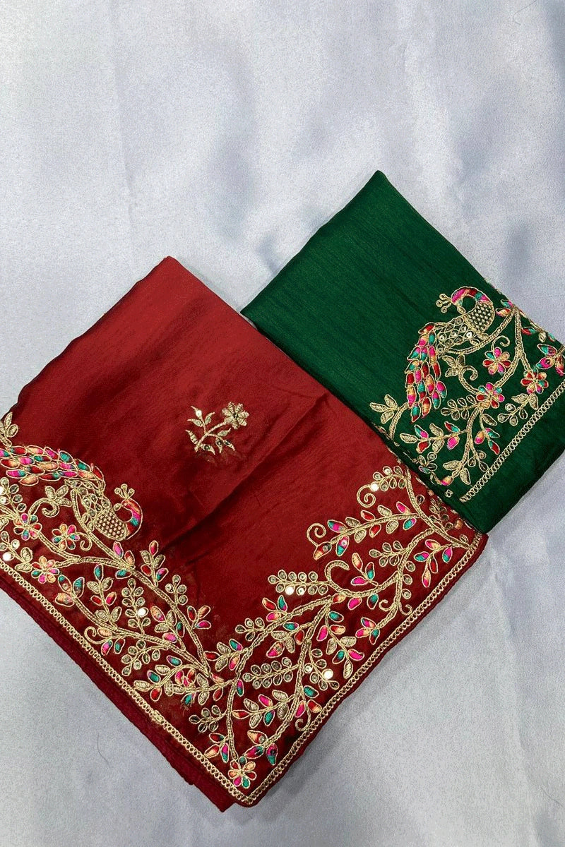 maroon colour sarees for wedding 