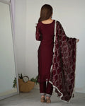 maroon dress with dupatta for diwali