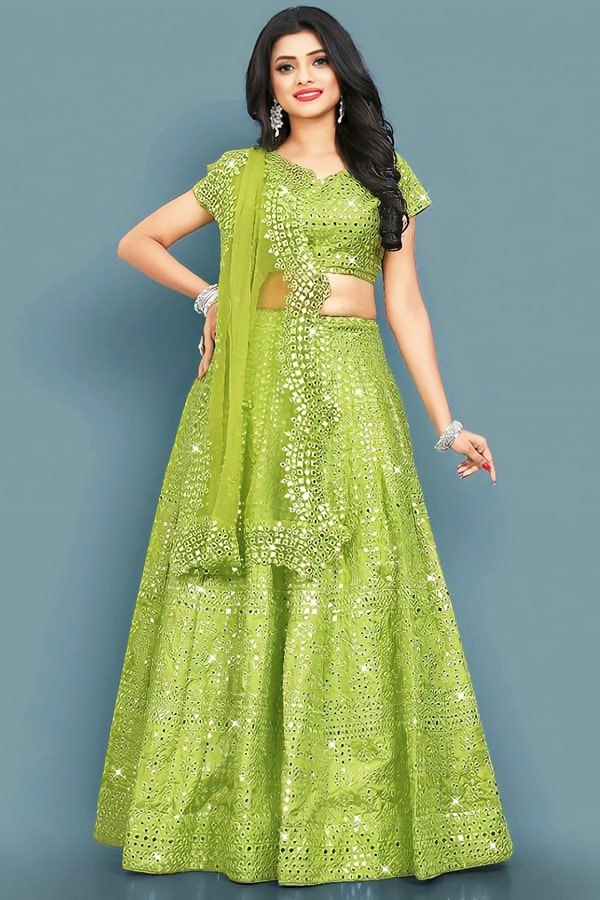 Mehendi Special Lehenga Design For Bride - Anaya Designer Studio