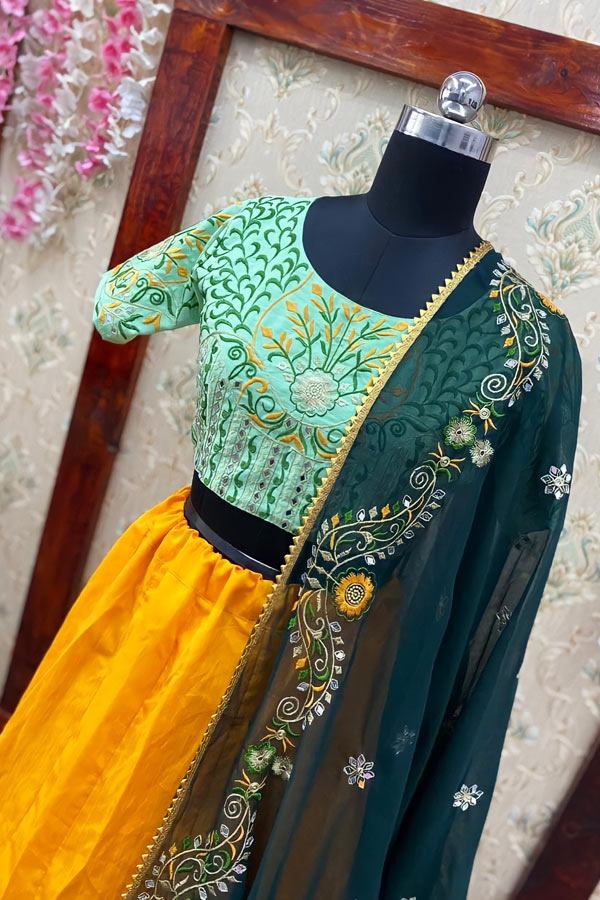 mehndi lehenga for bride sister