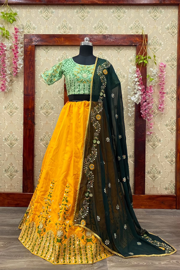 Mehndi lehenga for bride sister online Price - Anaya Designer Studio