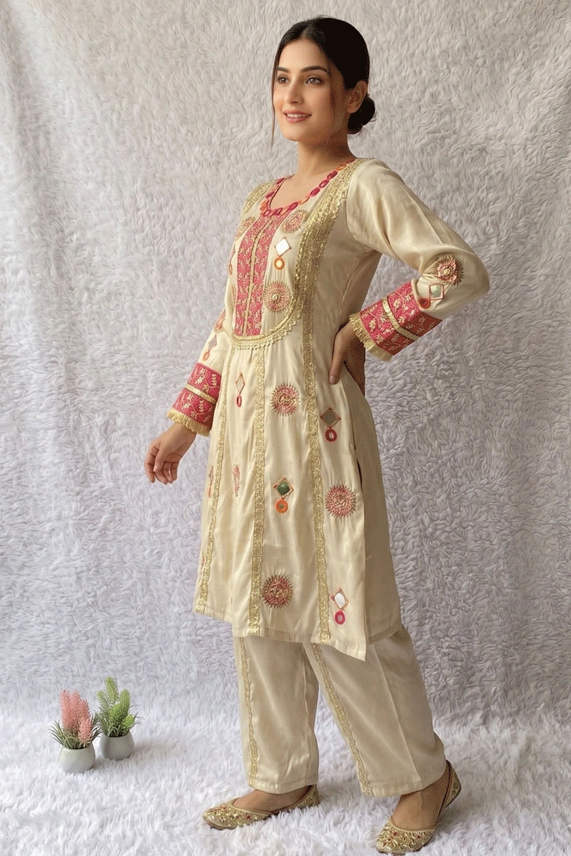 real mirror work top palazzo set