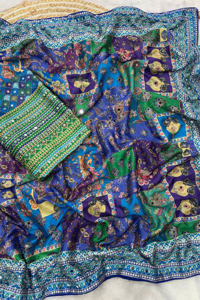 mirror work saree for wedding