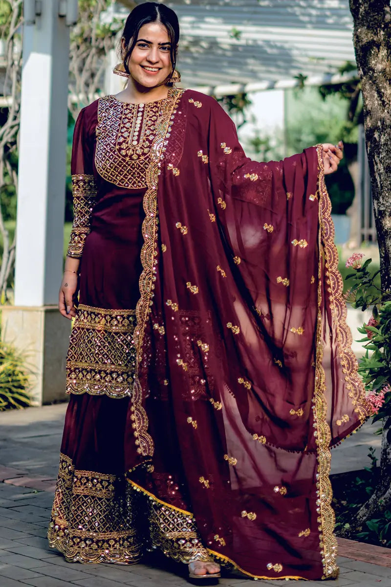 modern punjabi sharara suits