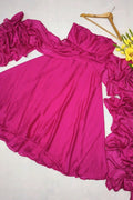 modern pink gown outfit