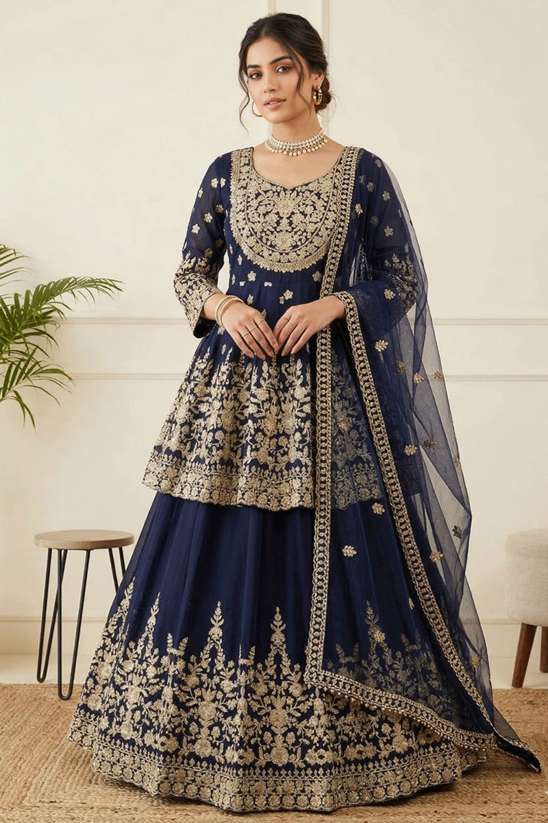 modern sequin lehenga for wedding